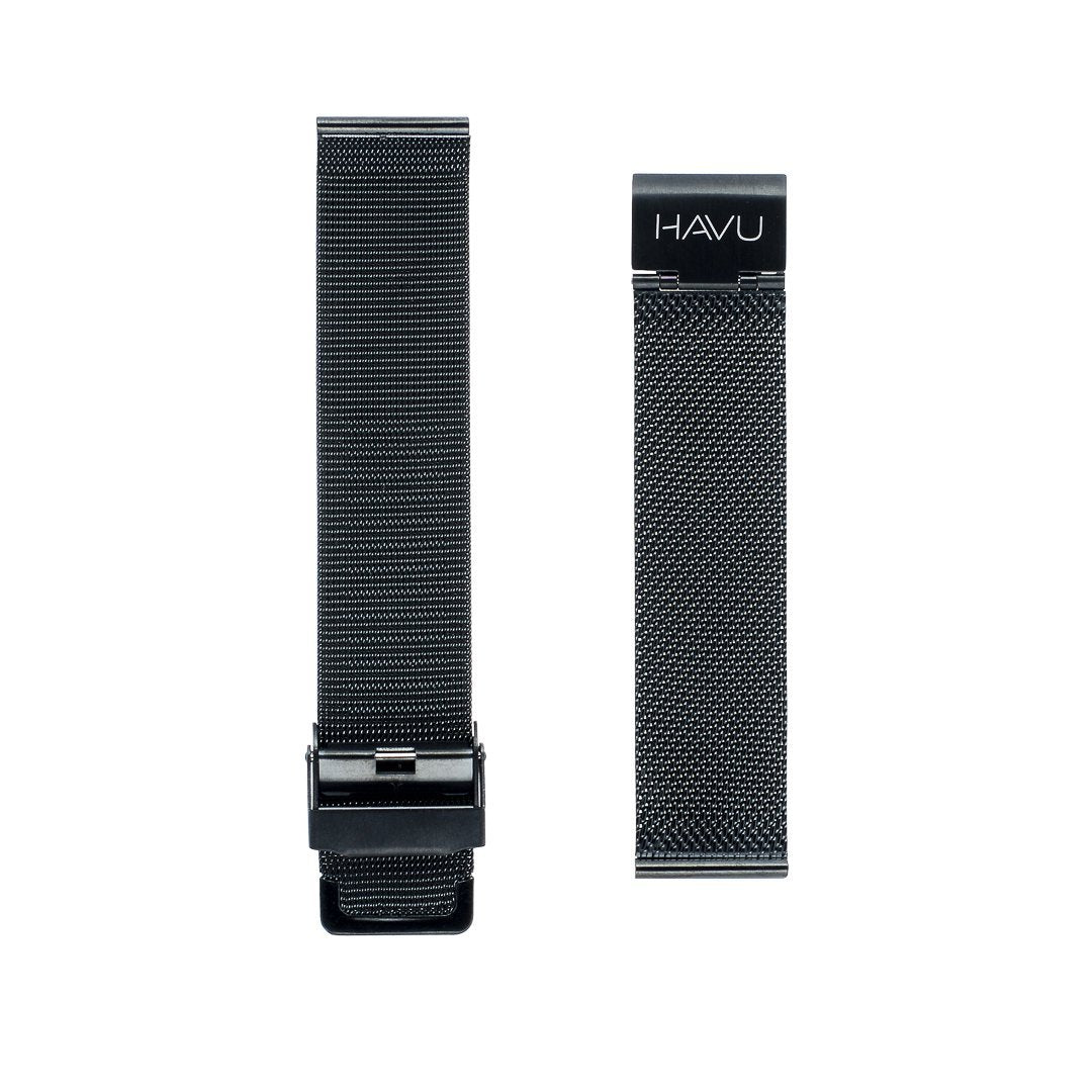 Musta metalliranneke (20mm, 22mm) - Havu Watches